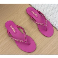 Chanel Thongs Lambskin & Metal fuchsia 2025