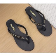 Chanel Thongs Lambskin & Metal black 2025