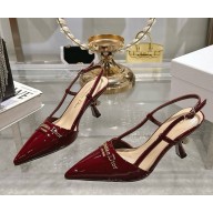 DIOR Slingback Pump Burgundy Patent Calfskin heel 8cm 2025