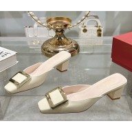 Roger Vivier belle Vivier mules in patent leather white 2025