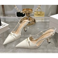 DIOR Slingback Pump white Patent Calfskin heel 8cm 2025