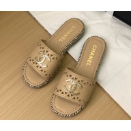 Chanel mule sandal cc logo lambskin 033101 beige 2025