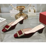 Roger Vivier belle Vivier mules in patent leather burgundy 2025
