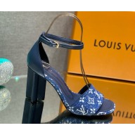 Louis Vuitton 1AAZT0 SILHOUETTE sandal Monogram denim 033103 heel 8cm 2025