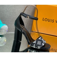 Louis Vuitton 1AAZT0 SILHOUETTE sandal Monogram denim 033109 heel 8cm 2025