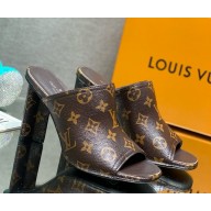 Louis Vuitton 1AAZUE  SILHOUETTE mule Monogram calf leather 033110 heel 8cm 2025
