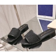 Louis Vuitton 1ABTW6 Revival Flat Mule black Monogram-embroidered cotton 2025
