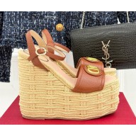 Valentino Garavani VLOGO Espadrille Wedge Sandal brown 2025 