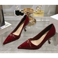 DIOR Pump Burgundy patent calfskin heel 8cm 2025