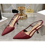 DIOR Slingback Pump burgundy satin heel 8cm 2025