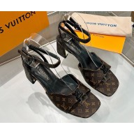 Louis Vuitton 1AGUQT Swing Sandal Monogram Brown calf leather heel 5.5cm 2025