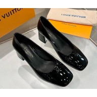 Louis Vuitton 1AGUAT Swing Pump Black patent calf leather heel 5.5cm 2025