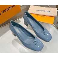 Louis Vuitton 1AGUAT Swing Pump light blue patent calf leather heel 5.5cm 2025