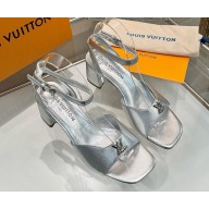 Louis Vuitton 1AGUQT Swing Sandal silver calf leather heel 5.5cm 2025
