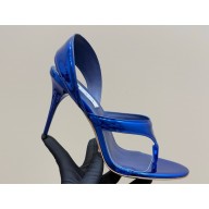 Alaïa INFRADITO SANDALS IN LAMINATED LEATHER BLUE 2025