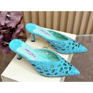 Jimmy Choo 65mm Solar mules TURQUOISE 2025