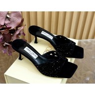Jimmy Choo Skye 65 suede with crystal Sandals black 2025