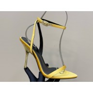 Saint Laurent heel 10.5cm sandals silk yellow 041604 2025