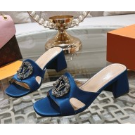 Louis Vuitton Satin Madeleine Slide Mule Sandals 040101 heel 5.5cm 2025