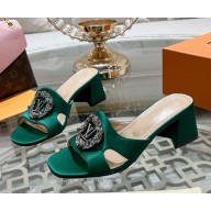 Louis Vuitton Satin Madeleine Slide Mule Sandals 040102 heel 5.5cm 2025