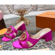 Louis Vuitton Satin Madeleine Slide Mule Sandals 040106 heel 5.5cm 2025