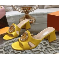 Louis Vuitton Satin Madeleine Slide Mule Sandals 040107 heel 5.5cm 2025