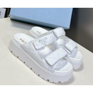 Prada Padded nappa leather slides 1XZ775 white 2025