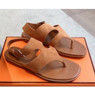 Hermes Karen sandal  in suede calfskin naturel 2025