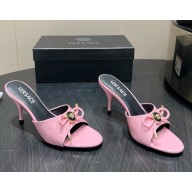 Versace Opera Bow Patent Mules 75 mm pink / gold  2025