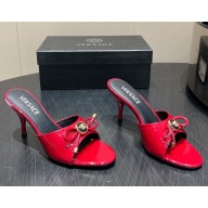 Versace Opera Bow Patent Mules 75 mm red / gold  2025