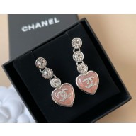 Chanel Stud Earrings Metal, Resin, Glass & Strass Silver, Pink & Crystal 041010  2025