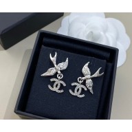 Chanel Pendant Earrings Metal & Strass Silver & Crystal ABF759 2025