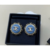 Chanel Stud Earrings ABF153 Silver & Blue  2025