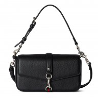 Gucci Small crossbody bag with hook closure 821623 Black grainy leather 2025