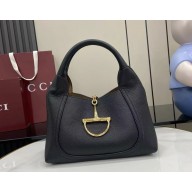 Gucci Softbit medium top handle bag 837467 Black grainy leather 2025