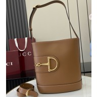 Gucci 73 medium bucket bag 833660 brown smooth leather 2025