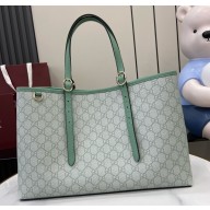Gucci GG Emblem large tote bag 815213 green new GG Monogram coated fabric 2025