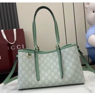 Gucci GG Emblem large tote bag 815214 Sage green GG Monogram coated fabric 2025