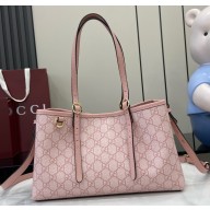 Gucci GG Emblem large tote bag 815214 Light pink GG Monogram coated fabric 2025