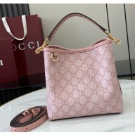 Gucci GG Emblem small bucket bag 815118 Light pink GG Monogram coated fabric 2025
