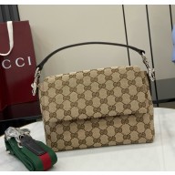 Gucci GG canvas small crossbody bag 821617 Beige and dark brown GG canvas  2025