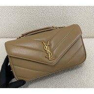 saint laurent loulou small in matelassé lambskin NATURAL TAN 2025 (original quality)