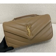 saint laurent loulou medium in matelassé lambskin NATURAL TAN 2025 (original quality)