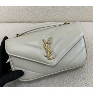 saint laurent loulou mini in lambskin BLANC VINTAGE 2025 (original quality)