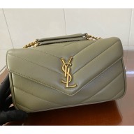 saint laurent loulou small in matelassé lambskin DARK STRONG MOSS 2025 (original quality)