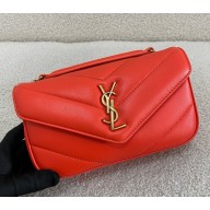 saint laurent loulou mini in lambskin CELOSIA ORANGE 2025 (original quality)