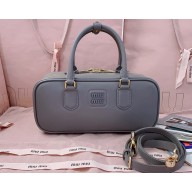 MIU MIU Arcadie leather bag 5BB148 grey 2025