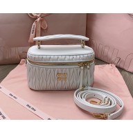 MIU MIU Matelassé nappa leather shoulder bag 5BH226 white 2025