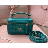 MIU MIU Matelassé nappa leather shoulder bag 5BH226 green 2025