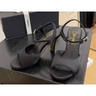 Chanel Sandals Satin G46167 black 2025